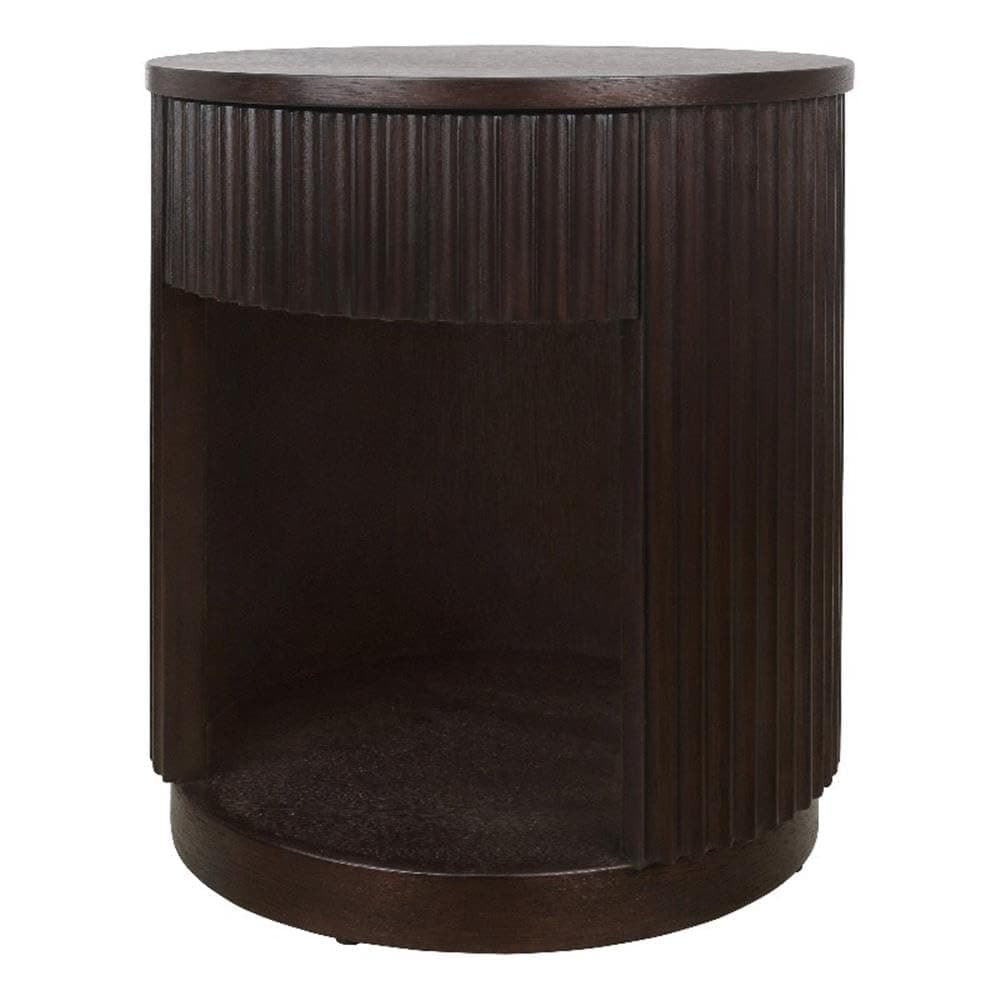 New Pacific Direct Truro Round Accent Table - Dark Brown