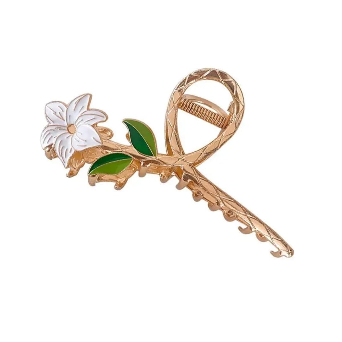 Geocarter Hair Clutcher Fashion Hair Accessories for Women and Girls Stylish Alloy Metal Hair Claw Clips (1 Pcs Floweral Design)