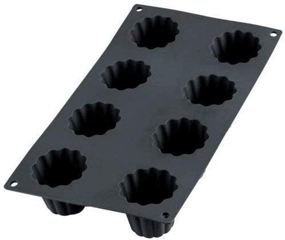 Lékué 8 Cavity Gourmet Cannele Bordelais Mould, Black