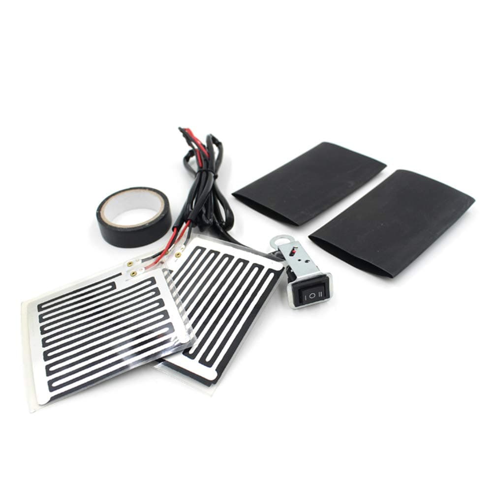 Motorcycle Electric Heating Handlebar Warmer, Grip Warmer 12V Heated Grips for Motorcycle, Handlebar Heater Warmer Pads with Switch Control, Adjustable Temperature