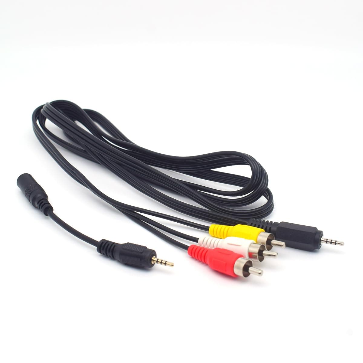 ELNONE 2.5mm to 3 RCA Audio Video Cable 5FT 4-Pole for Camcorder Tablets TV