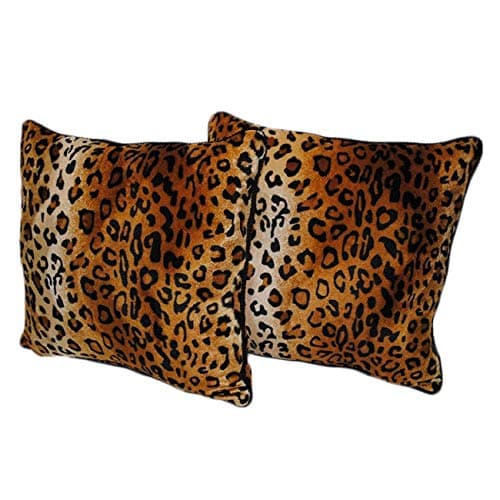 Cheetah Print 18-inch Pillows (Set of 2) Gold Animal Traditional Polyester Two