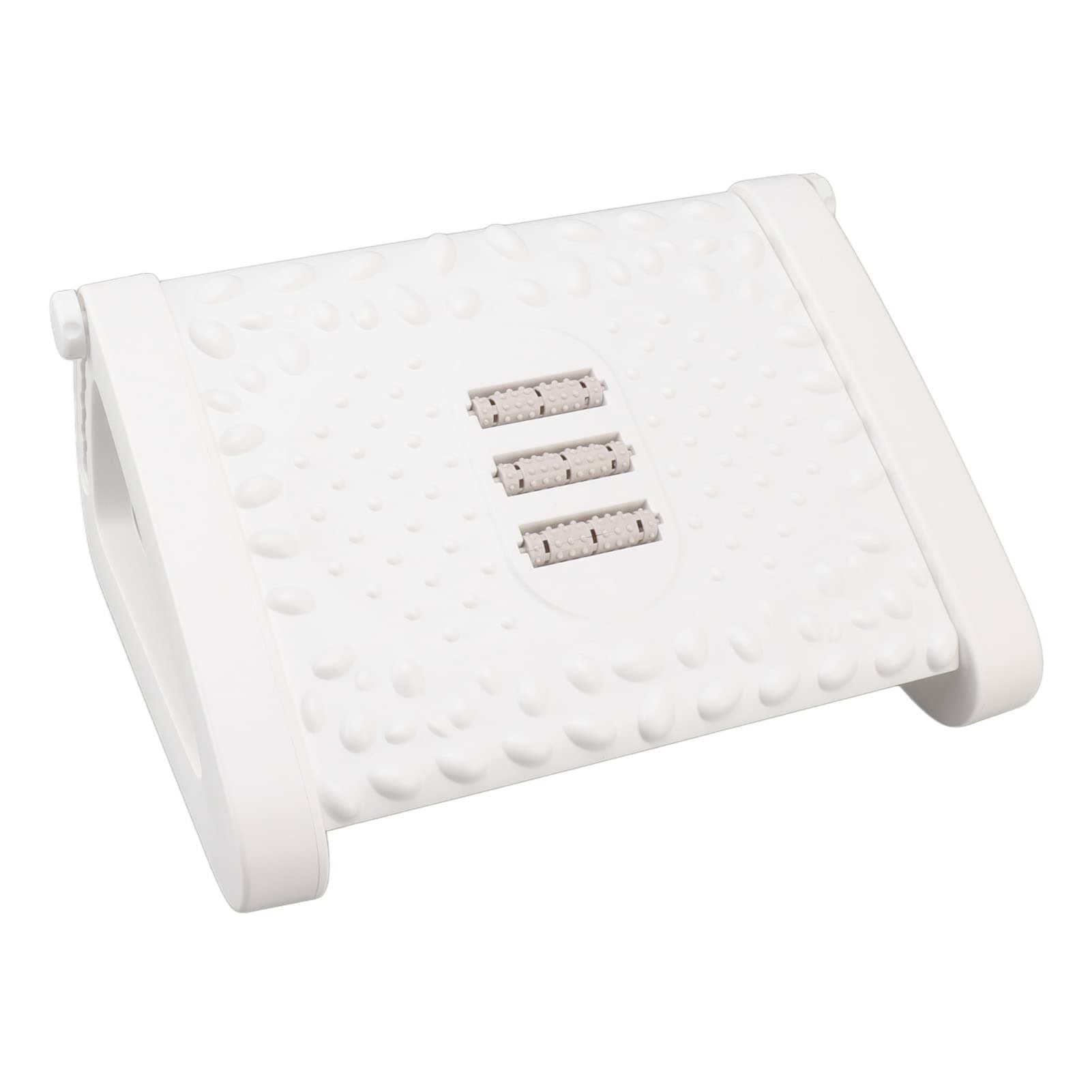 Office Footrest Stool - Ergonomic UnderDesk Foot Support, for Home Use, Couch Footrest & Tired Legs Relief, Crossing Leg Foot Pedal (White)