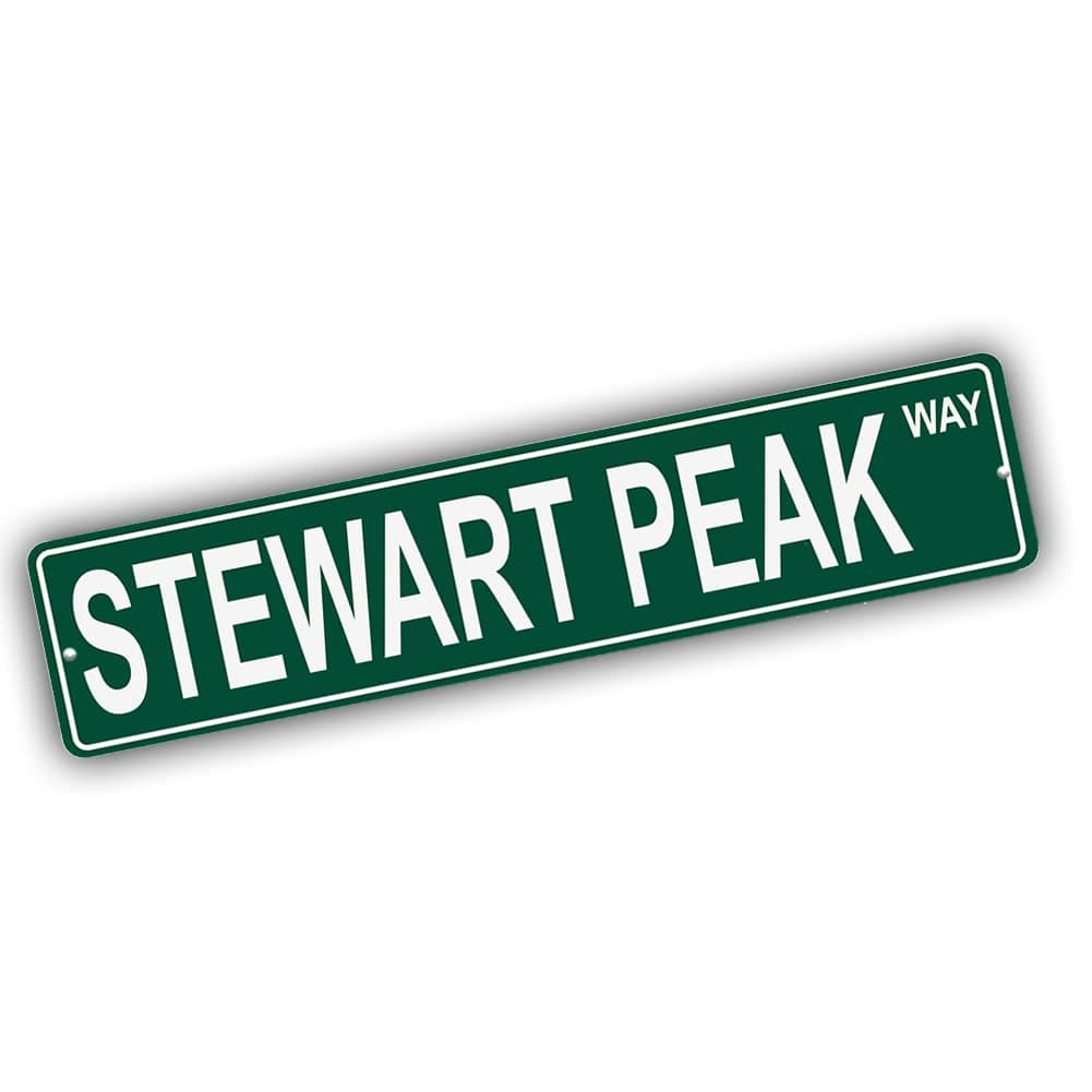 Brotherhood Aluminum Street Sign for Stewart Peak - Colorado Man Cave Decor