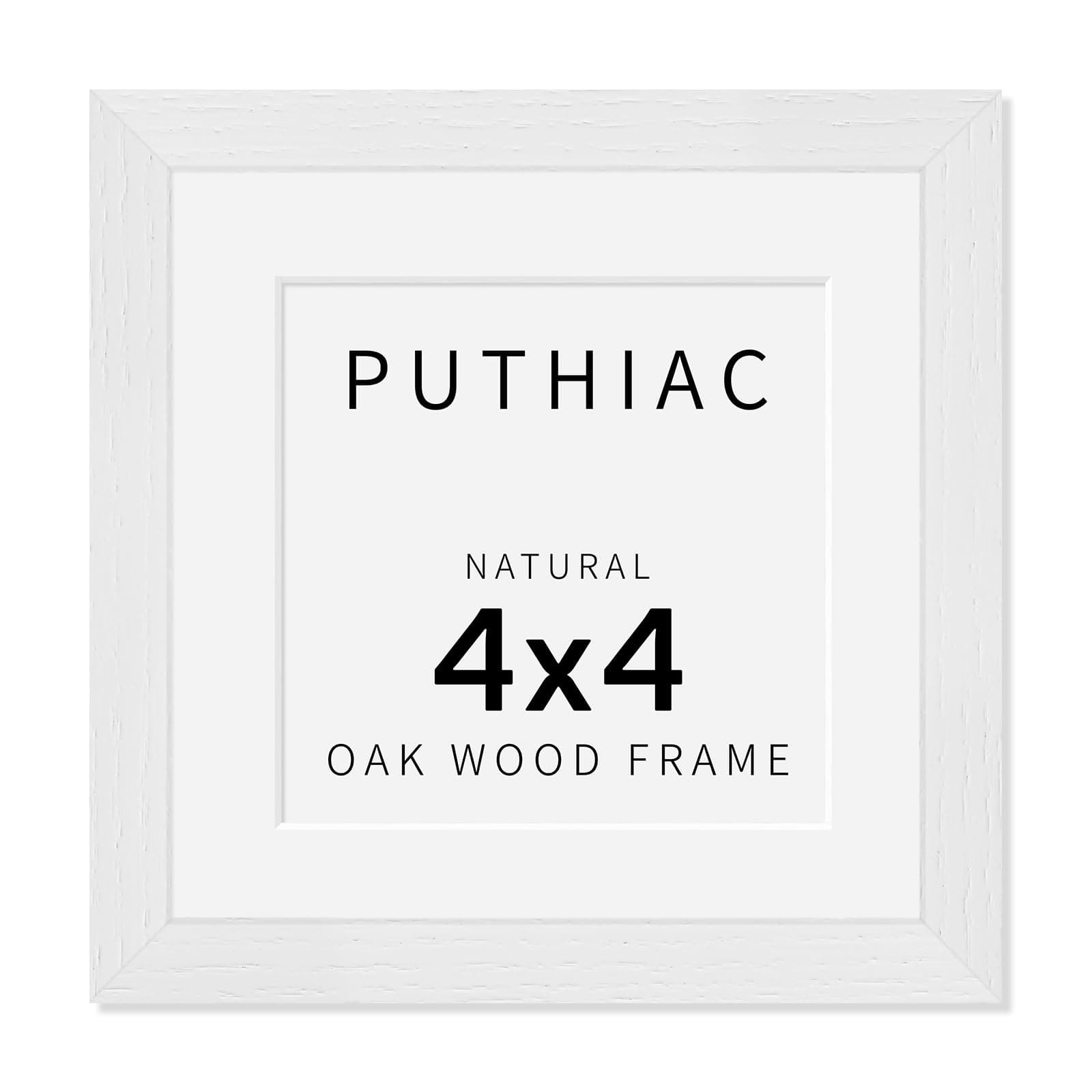 puthiac 22x28 Solid Oak Wood Picture Frame, White, 1 Pack