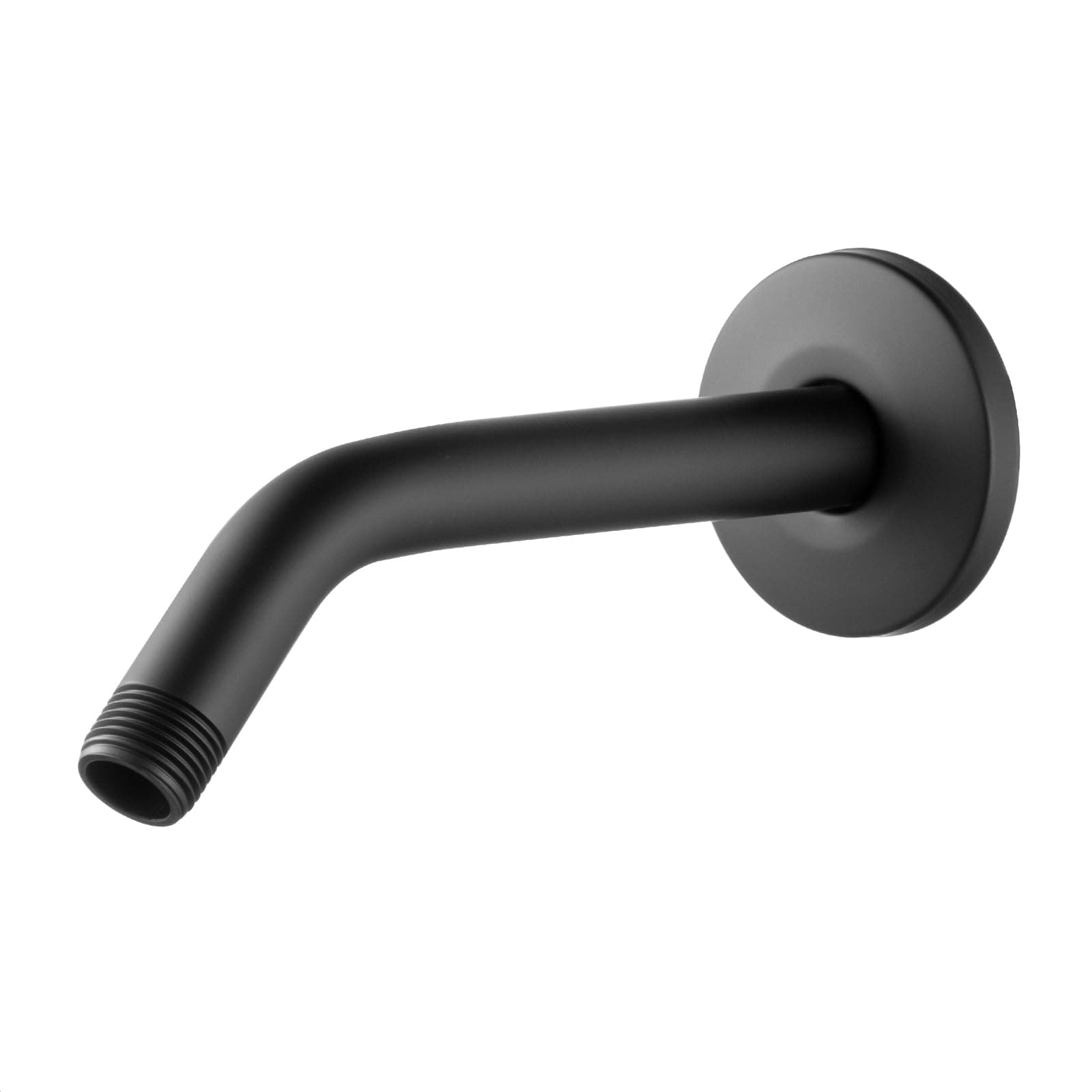 OFFO Shower Arm with Flange, 6-Inch Wall Mount Replacement Angle Shower Head Arm Wall-mounted For Fixed Shower Head & Handheld Showerhead, Matte Black