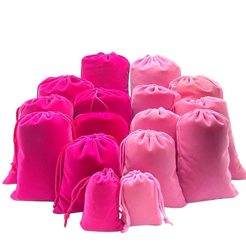 10pcs 3.5*4.7 in Velvet Drawstring Bags Gift Bags Pink&Rose Red,Jewelry Candy Present Soft Velvet Pouches Party Favors Wrapping Sacks Reusable Storage Bags for Birthday,Wedding,Christmas,DIY Craft