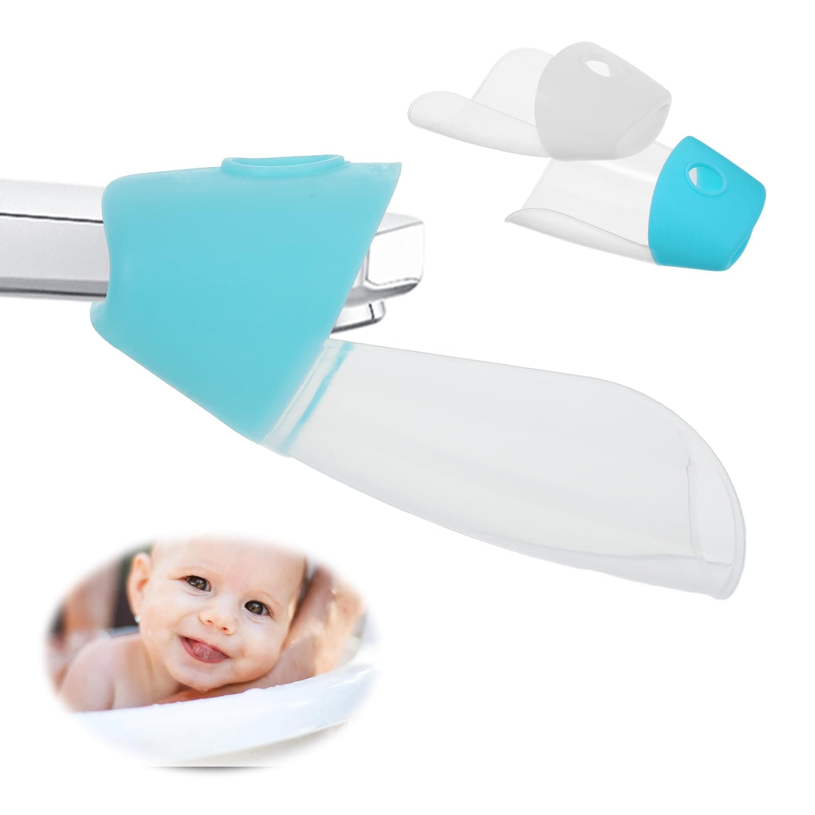 Gjinxi 2Pcs Faucet Extender Baby Bath Helper, Silicone Sink Extender for Bathroom Kitchen, Tub Faucet Extender for Kids Baby Children Hand Washing