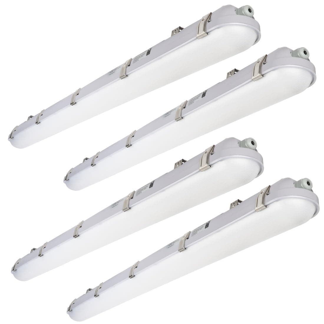 DAKASON 4FT LED Vapor Tight Light Fixture 4Pack, 7200lm 60W/50W/40W, 3CCT