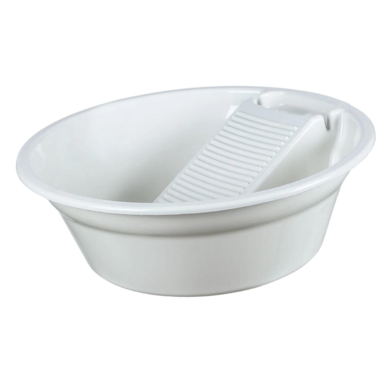 Fenteer Washboard Basin for Hand Washing Clothes Portable Washing Supplies Compact Convenient Laundry Basin for Shirt Indoor Outdoor, Beige