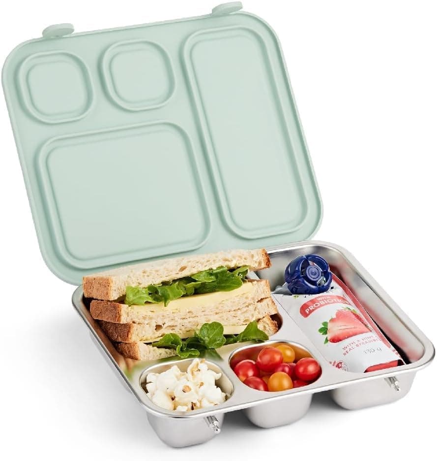 Elk and Friends Kids/Toddler Stainless Steel Bento Lunch Box + Silicone Lid