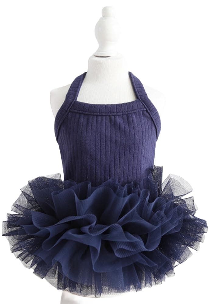Furbabycare Elegant Princess Dress Tutu Queen Style with Bowknot for Small, Extra Small Dog Teddy, Pug, Chihuahua, Shih Tzu, Yorkshire Terriers B-Navy XS