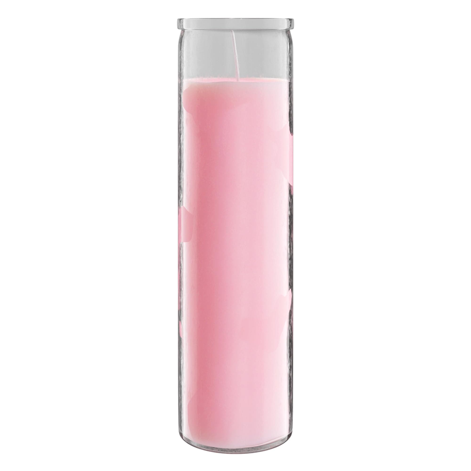 Simply Soson 2x8 inch Pink Devotional Scented Candles in Glass Jar - Peony & Rose - 1 Piece - 90 Hours – Prayer Candle - Tall Pillar Candles for Religious, Memorials, Party Decor