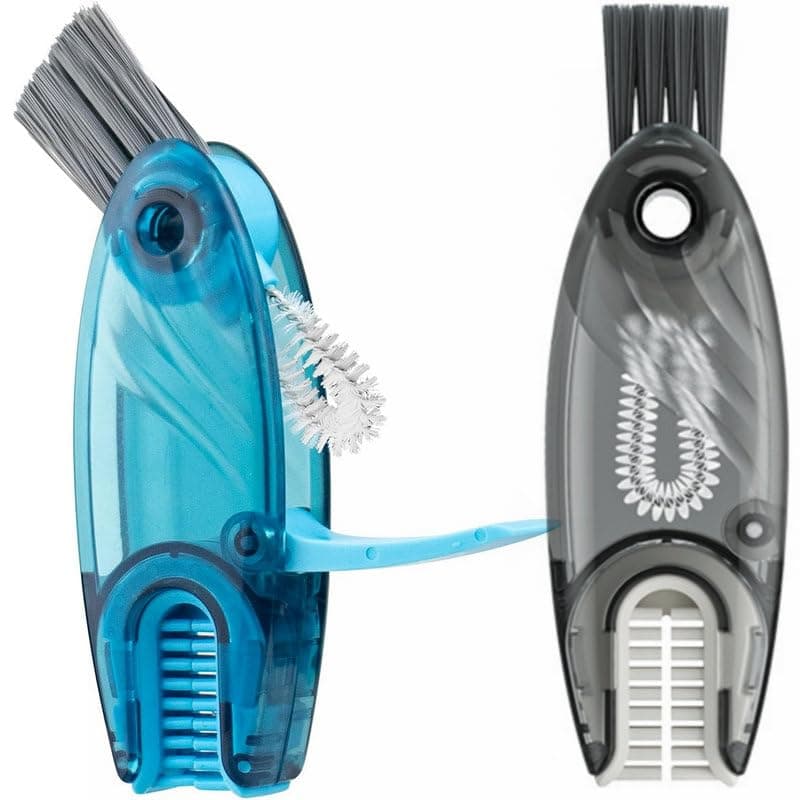 4 in 1 Cup Lid Cleaning Brush Set Multifunctional Bottle Brush Cleaner Tiny Bottle Cup Lid Brush Straw Cleaner Tools Mini Silicone Bottle Cup-Holder Cleaner with Hook Remover