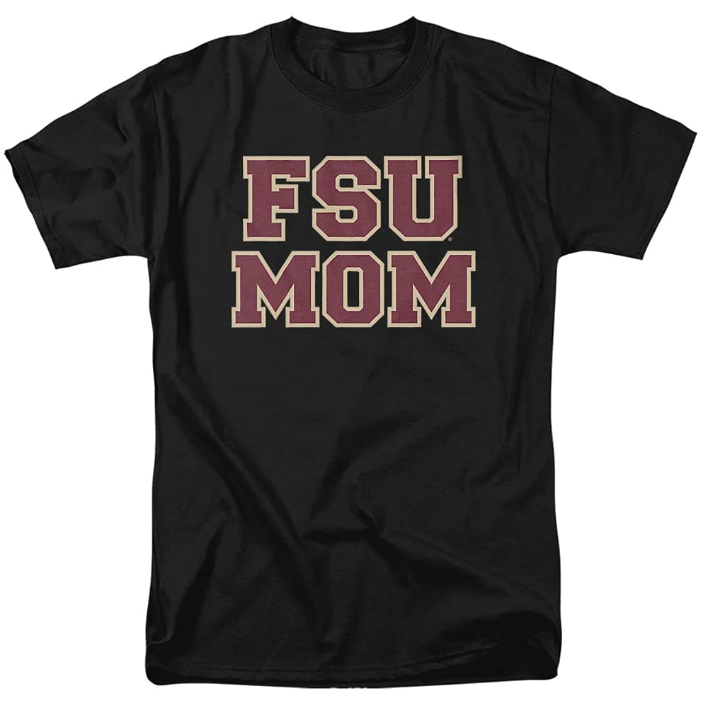 Florida State University FSU Seminoles Official Mom Unisex Adult T-Shirt, Black, Large