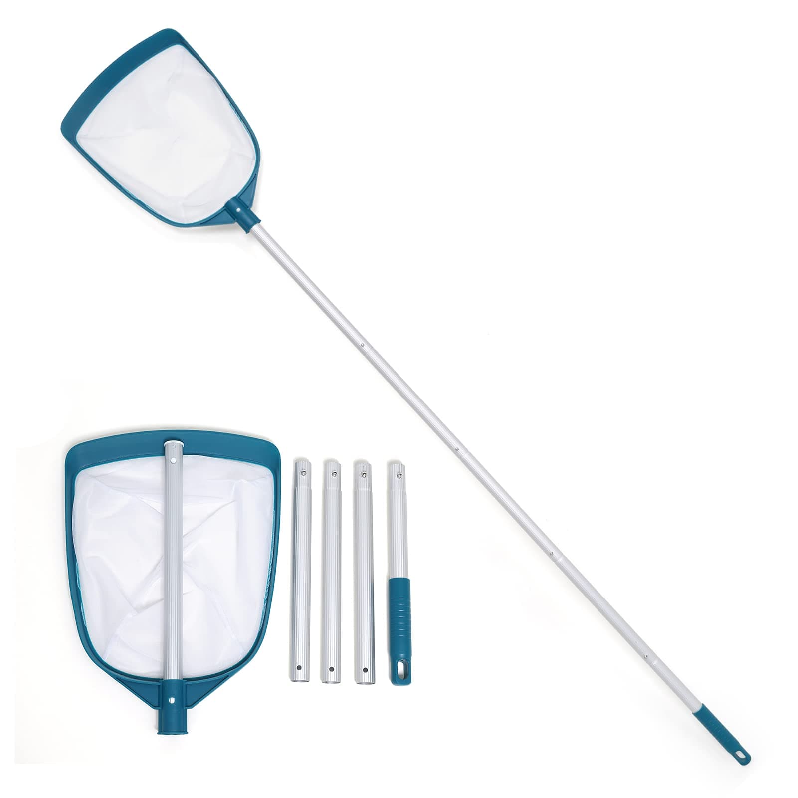 5 Foot Ultra Fine Mesh Pool Spa Leaf Skimmer Rake Net with Adjustable Pole