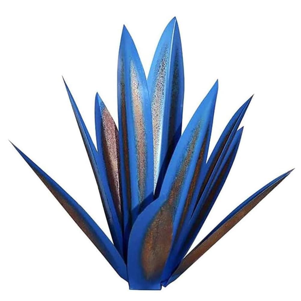 Mautacly Rustic Sculpture Metal Agave Plant Home Decor Rustic Hand Painted Garden Ornaments Outdoor 55cm