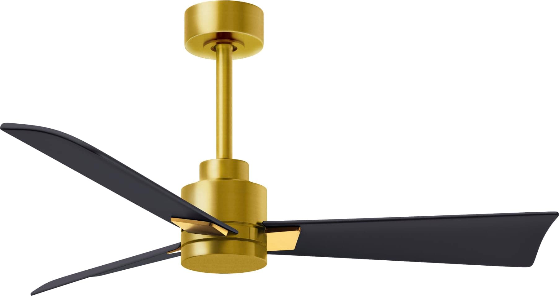 Matthews AK-BRBR-BK-42 Alessandra Wet Rated 42" Ceiling Fan without Light, Remote Included, Silent DC Motor, Brushed Brass with Matte Black
