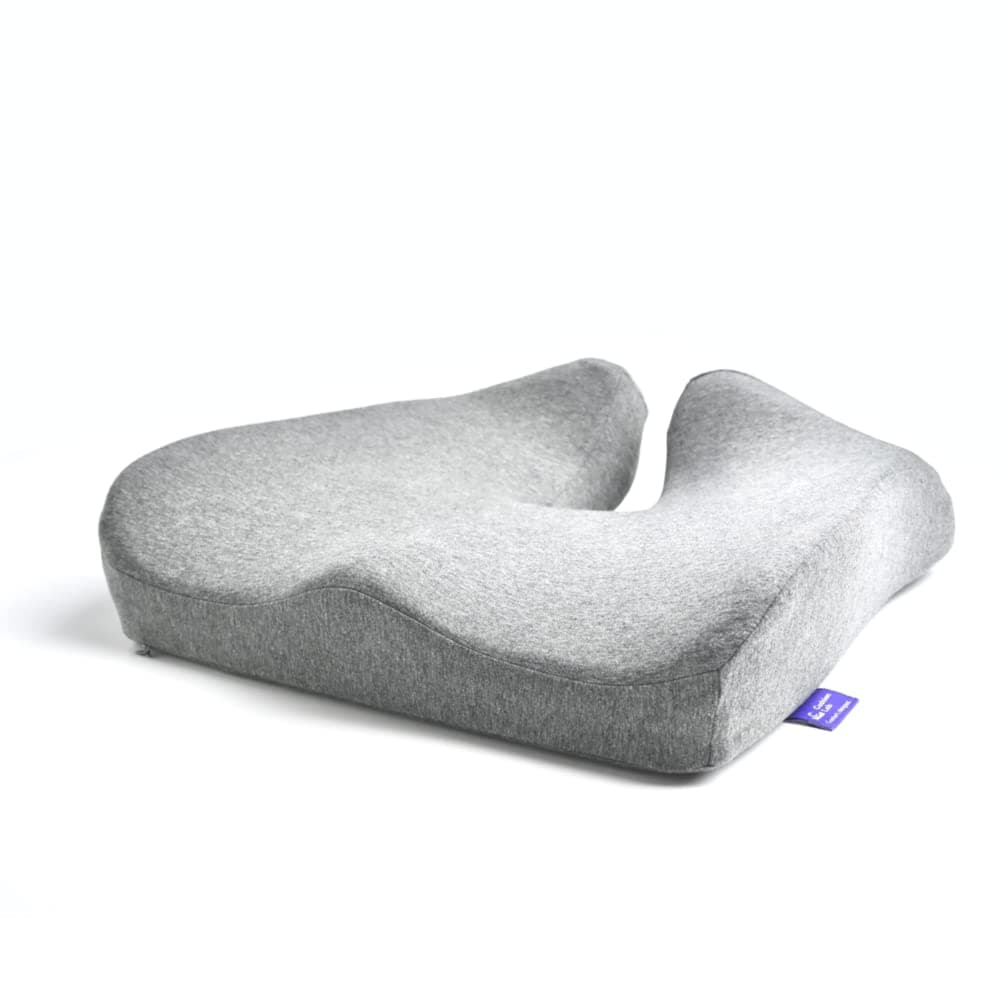 C Cushion LAB Patented Pressure Relief Seat Cushion for Long Sitting Hours on Office/Home Chair, Car, Wheelchair - Extra-Dense Memory Foam for Hip, Tailbone, Coccyx, Sciatica - Light Grey
