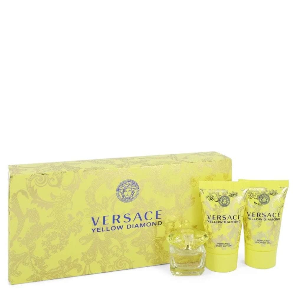 Yellow Diamond by Versace Gift Set Spray Edt Sray 3 oz + Body Lotion 3.4 oz