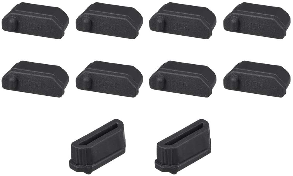 Heyiarbeit 20pcs Silicone HDMI Cap Port Cover Anti Dust Stopper Plug Cover Protector Cap for End Computer Digital Socket Printer Black Tone