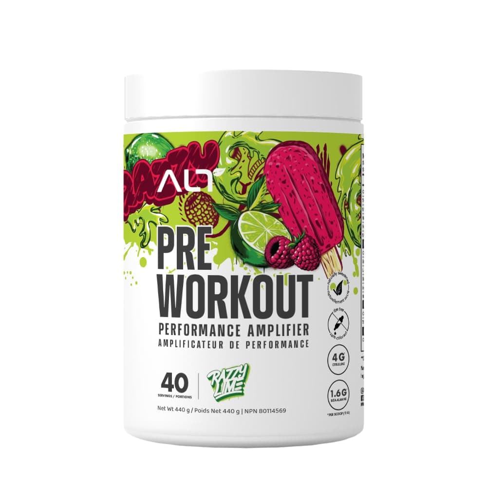 ALT Pre Workout Powder | Razzy Lime | Boost Energy & Focus | Nitric Oxide Support | Beta Alanine & Citrulline – 20/40 Servings