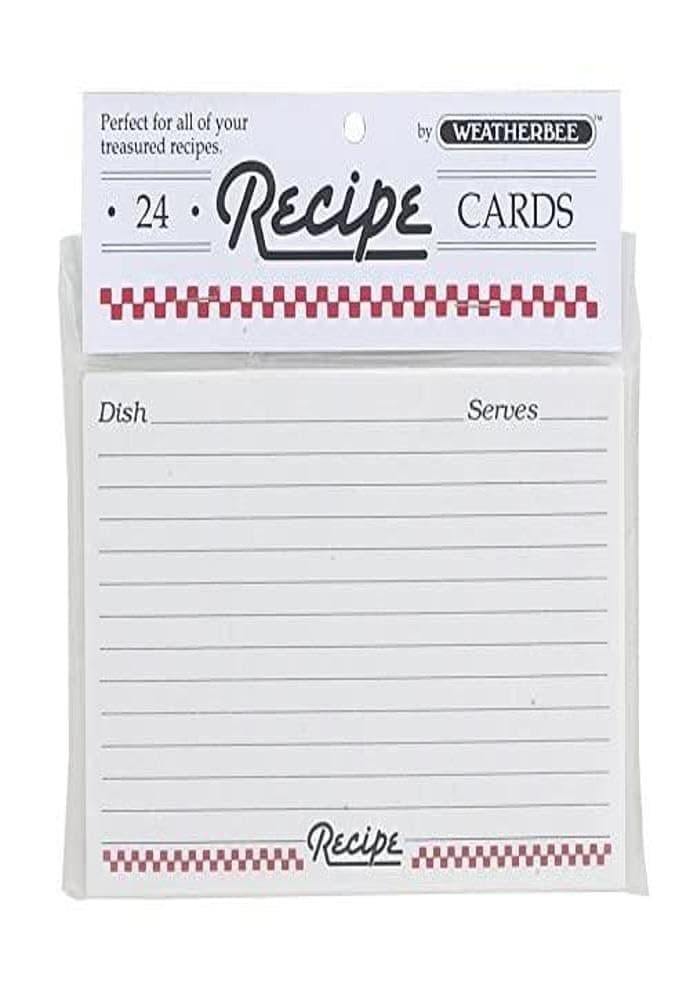HIC Kitchen Weatherbee Recipe Cards, 3-Inches x 5-Inches, Set of 24