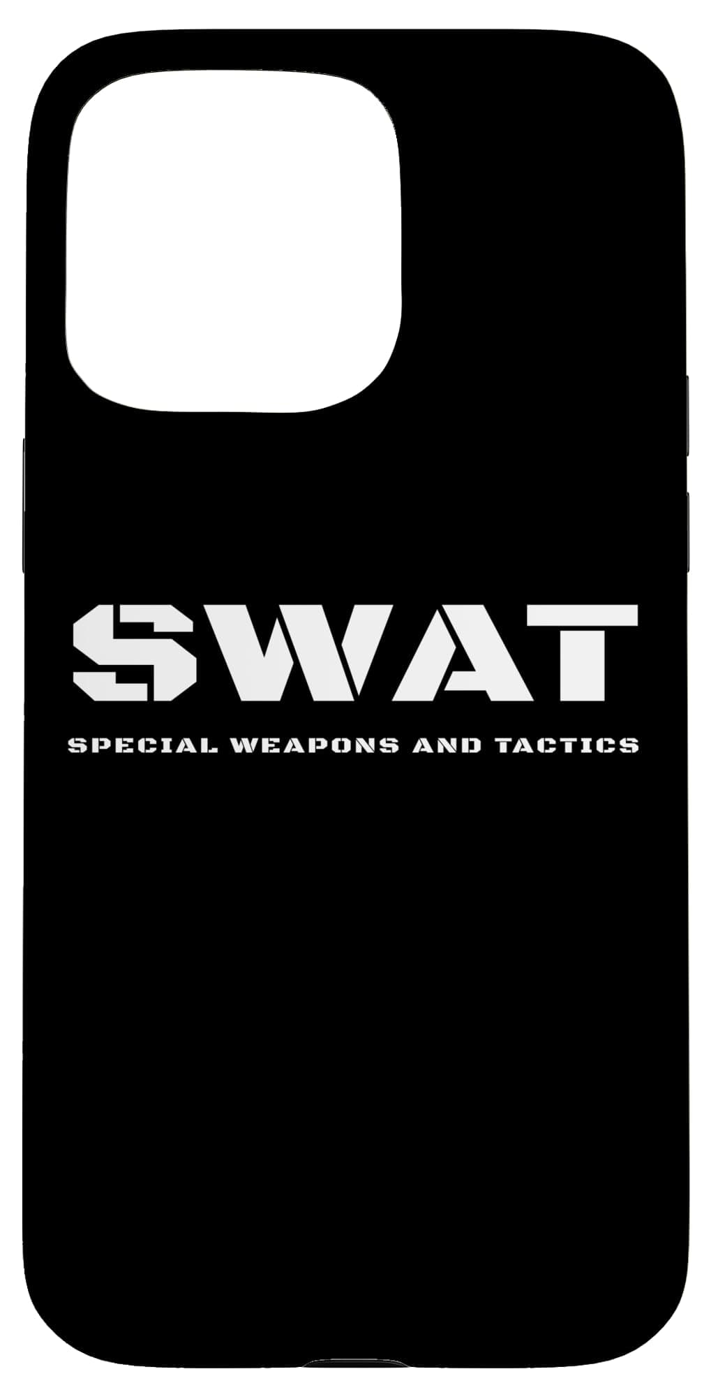 SWAT Special Weapons And Tactics Costume Stencil Text Design Case for iPhone 15 Pro Max
