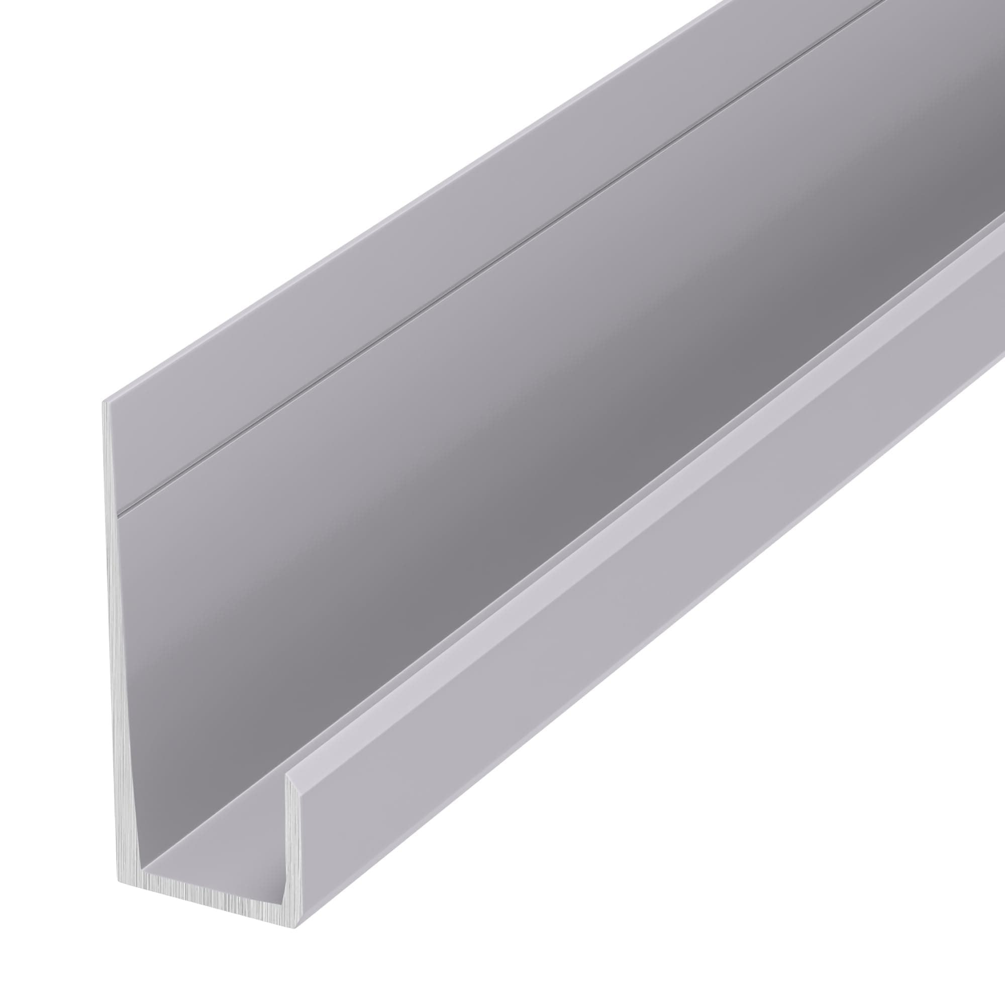 Brixwell JC738A-CCP12 Standard Aluminum 3/8" J Channel Satin Anodized Finish - 12" Length