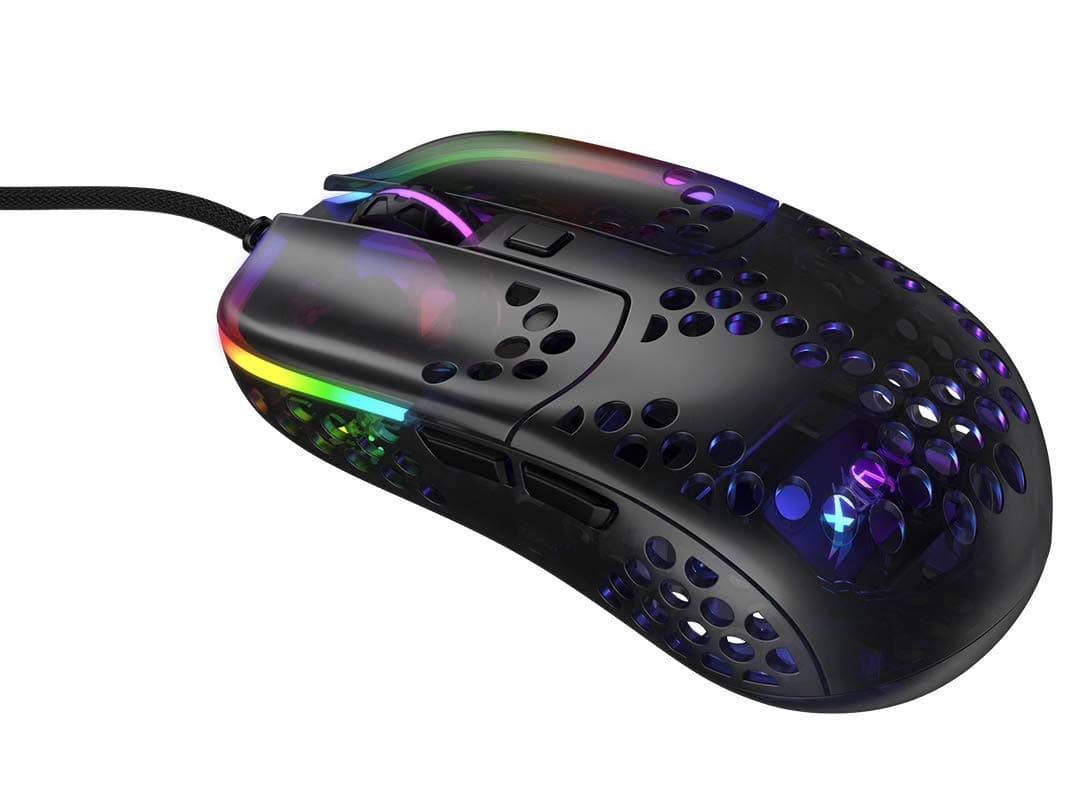 Xtrfy MZ1 Wired Gaming Mouse - Zys Rail - BK Black MZ1-RGB Ergonomic, superligh Gamer mice Backlit Pixart 3389 Sensor -Black