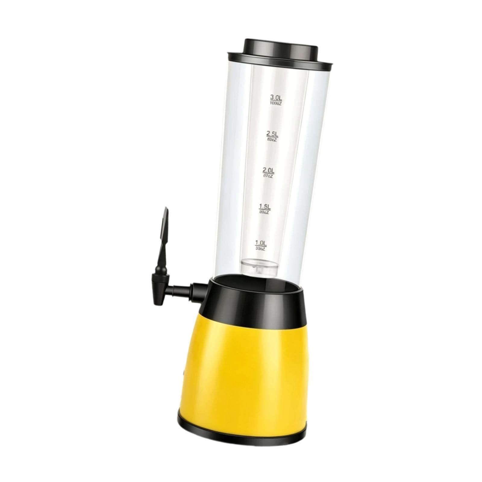Fenteer Beer Dispenser Beer Beverage Dispenser Sturdy 3L Margarita,Tabletop Tower for Kitchens Party Outdoor, Yellow