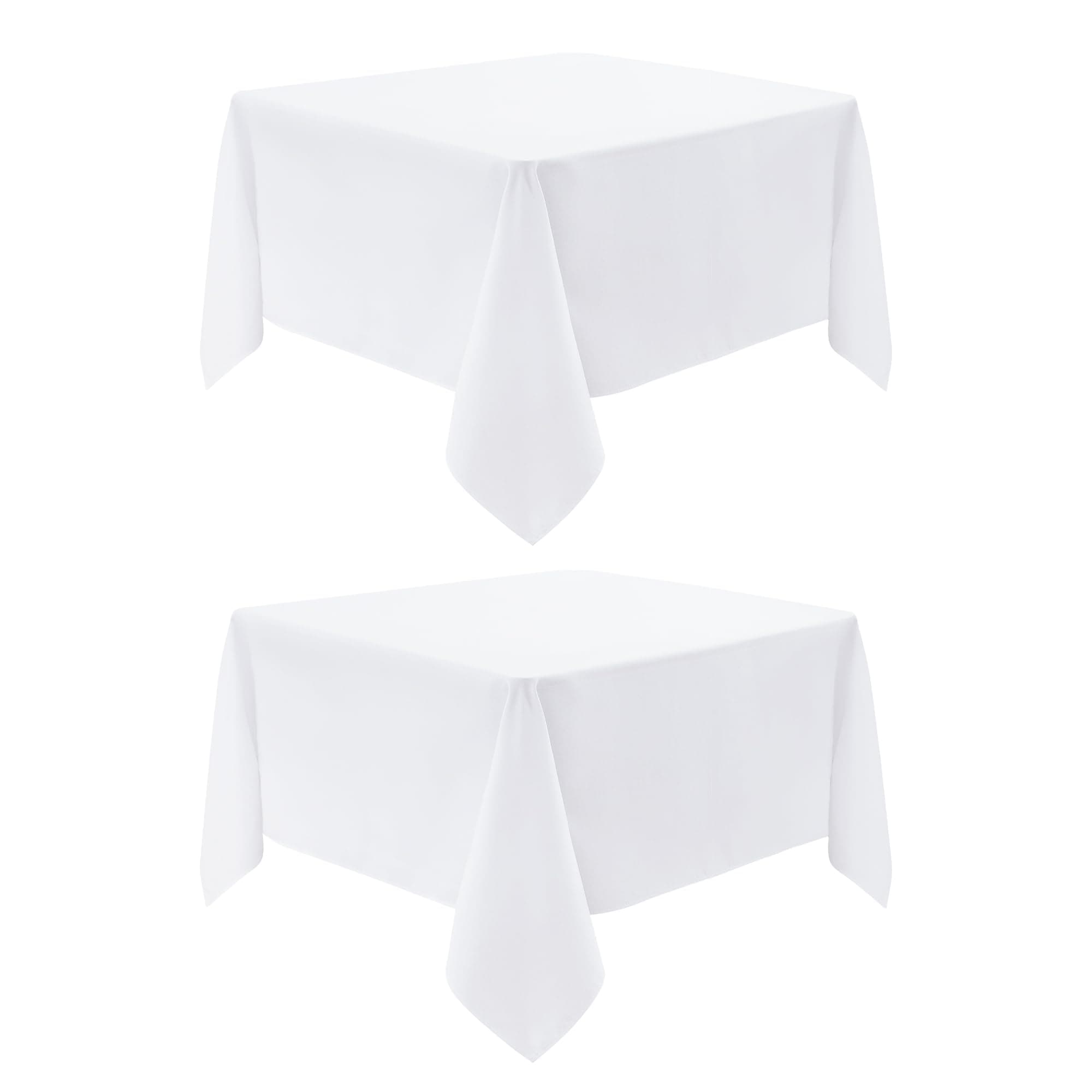 mylacerhome 2 Pack 48X48 Inch Square Table Cloth White Tablecloth