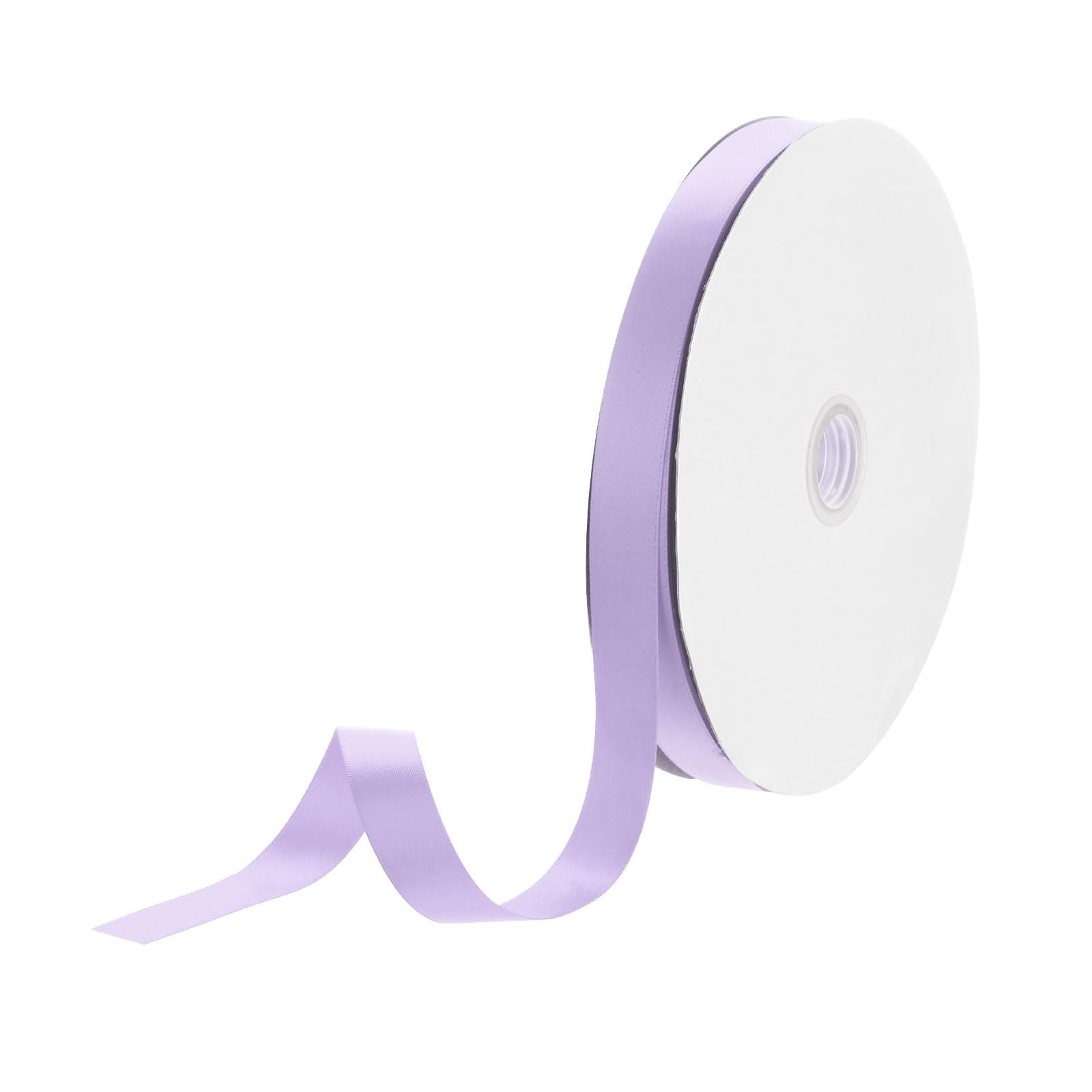 DMiotech 5/8 inch 100 Yards Satin Ribbon Thin Double Face Fabric Grosgrain Ribbon for Gift Wrapping Floral Hair Flower Bouquet, Light Purple