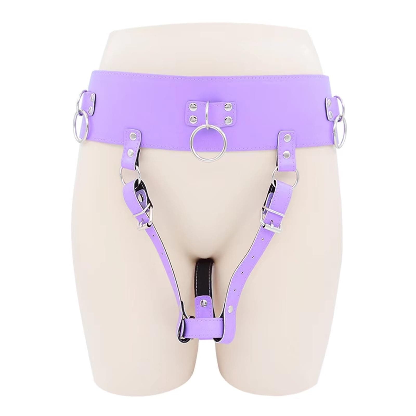 Leather Magic Wand Holder Forced Orgasm Female Chastity Belt Bondage Restraints Harness Sex Toys for Couples(GHTG 3)