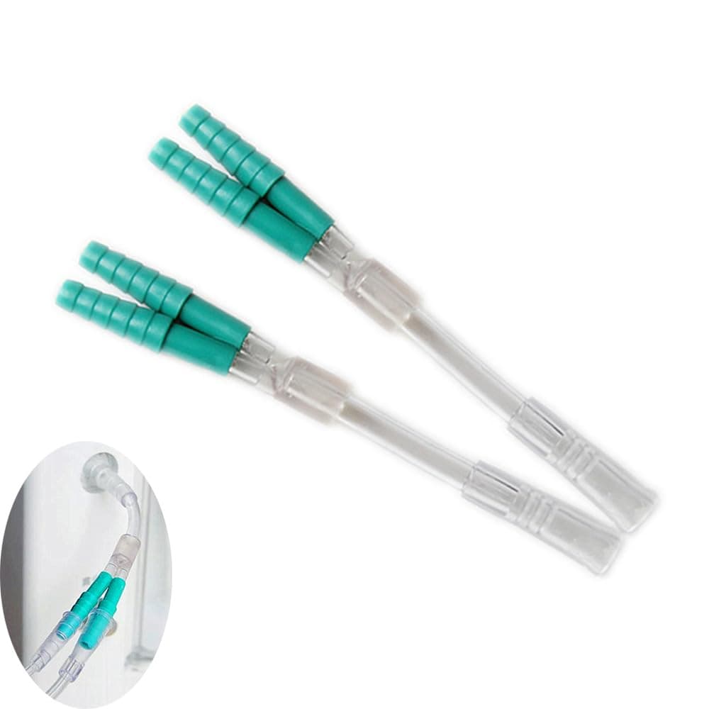 DeaHea 2 Pack Oxygen Cannula Splitter Adapter Y-Shaped Tube 1 to 2 Way Connector Fittings for Two People Using Nasal Cannulas Hose Tubing O2 Oxygen Concentrator Tank Supplies