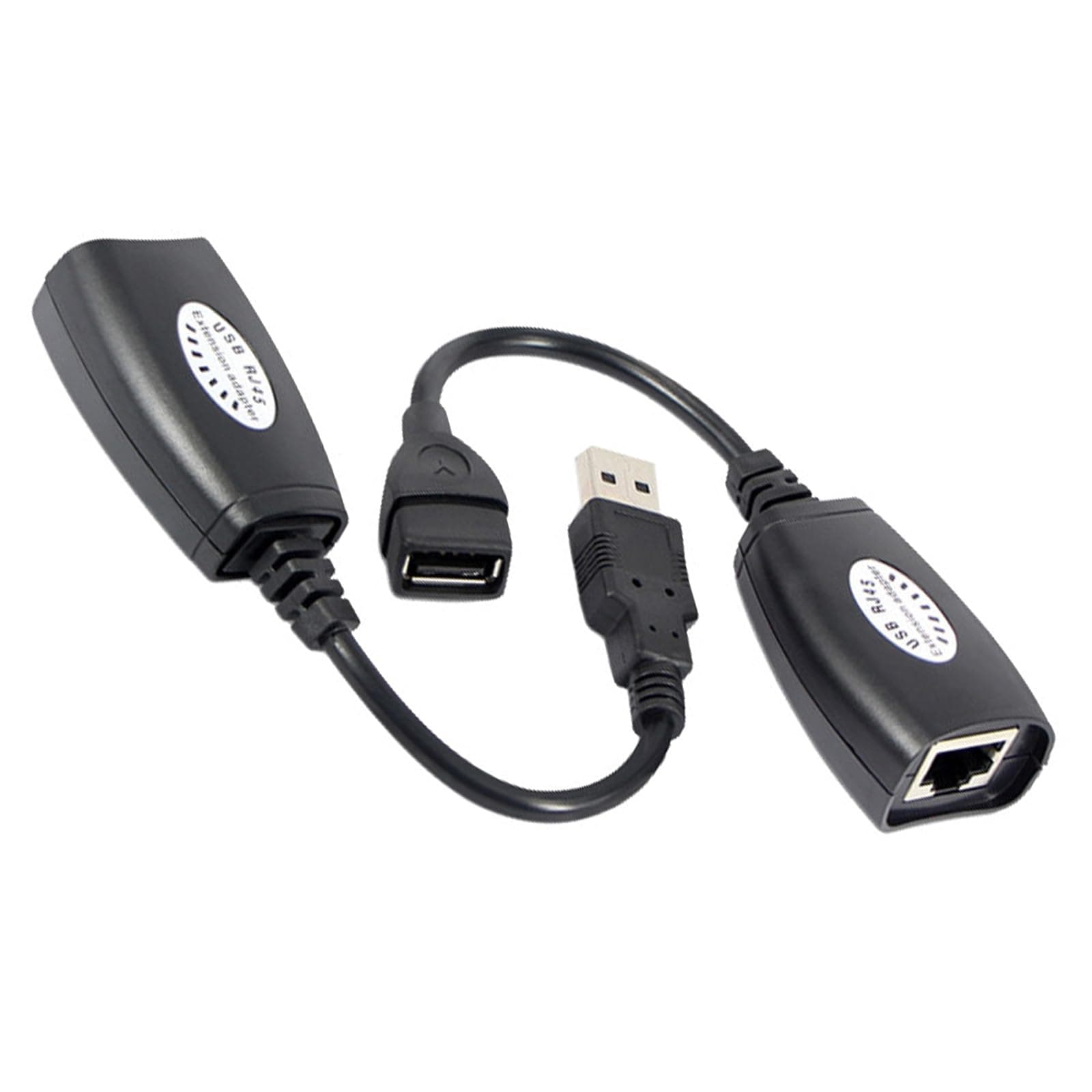 USB Extender Over RJ45 Cat 6/5/5e, Ethernet Splitter to USB Extension Up to 50m/164ft, Compatible with Computers, Phones, Mice, Keyboards, Disks, Printers, Cameras