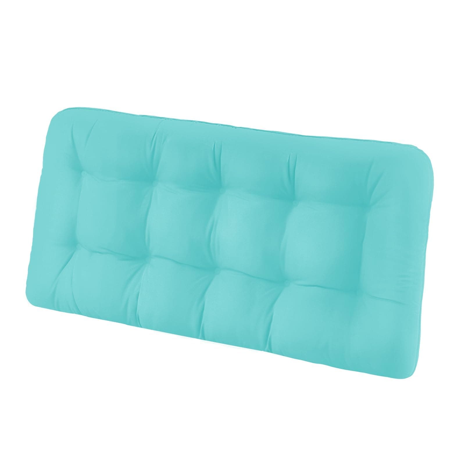 HOMELYSIAN Tufted Bench Cushions for Outdoor Furniture, 48" x 18" Porch Swing Cushions Filled with Foam, Overstuffed Patio Cushions for Bench Loveseat with 2-3 Seats,Thick and Water Resistant, Teal
