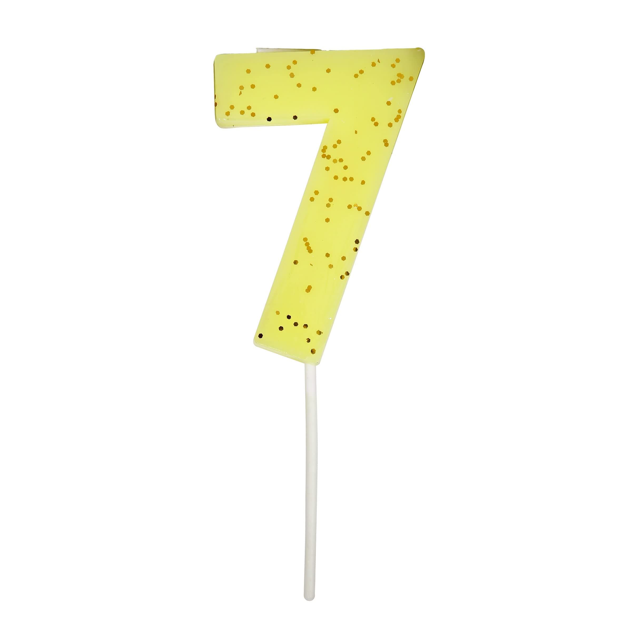 Meri Meri Yellow Number 7 Candle 7