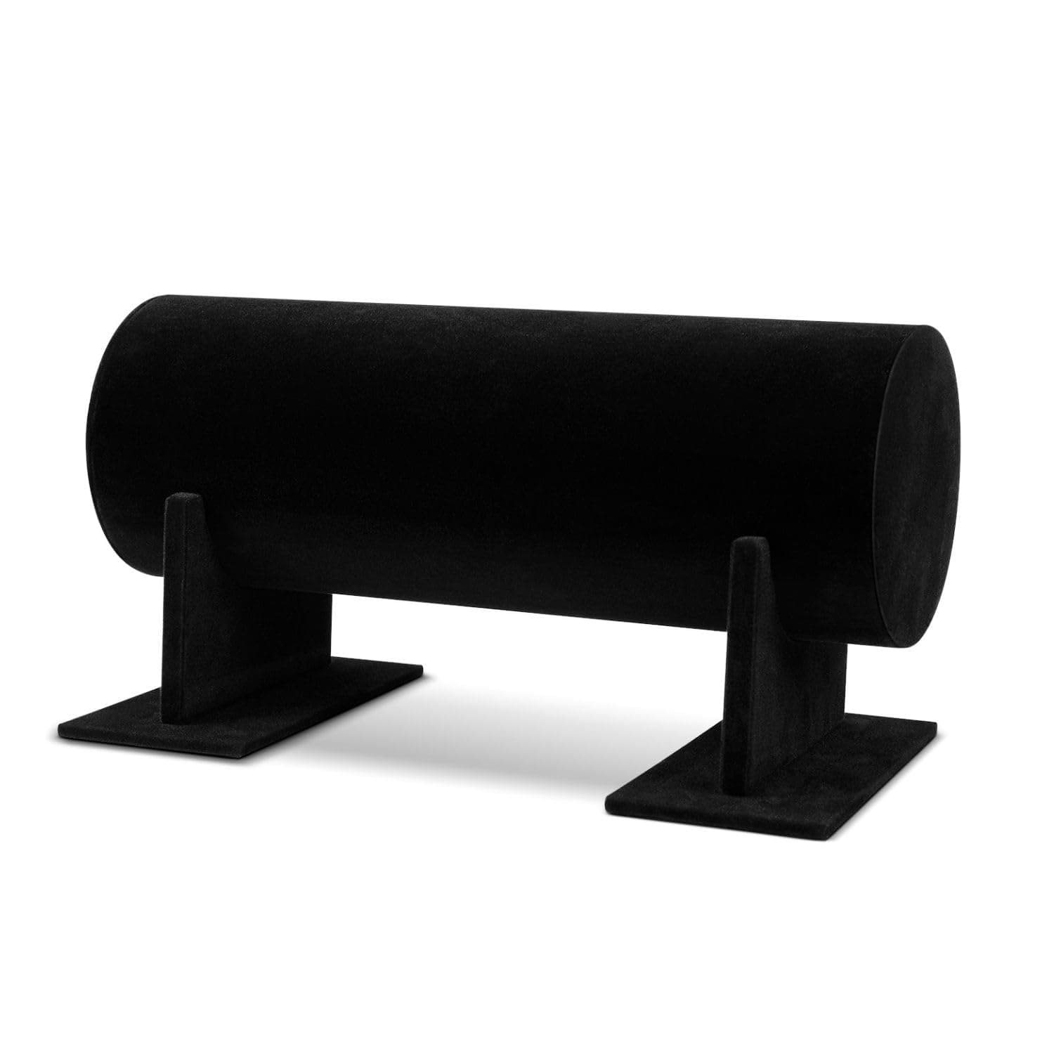 Flexzion Headband Display Stand - Soft Velvet Headband Holder Organizer Storage Rack with Detachable Base for Hair Hoop Accessories, Scrunchies, and Bracelet for Girls and Women, Black