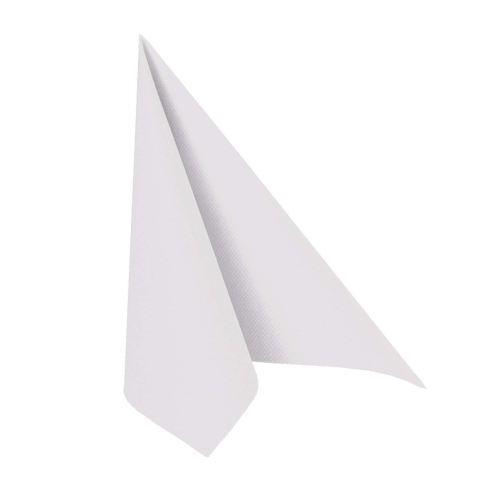 PAPSTAR White Square Large Napkins Dinner Size 3-Ply 50 Count | Linen-Feel Soft Disposable Colored Dinner Paper Napkins 1/4 Fold 16 x 16 Inch - Made In Germany
