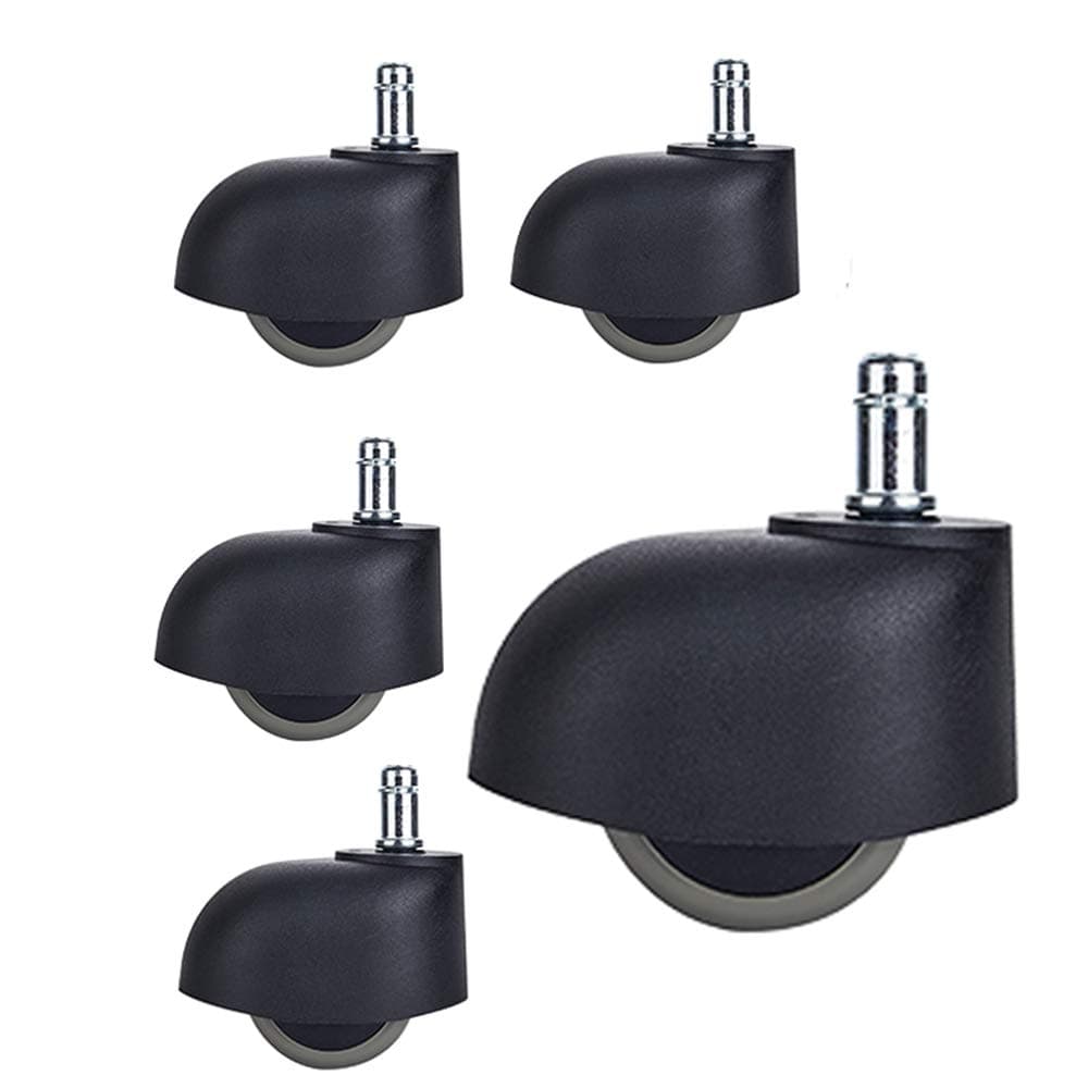 LKP 2 Inch Chair Casters (Set of 5) Office Chair Caster Wheels Replacement Office Chair Wheels for Carpeted Hardwood Floor (Universal Stem)