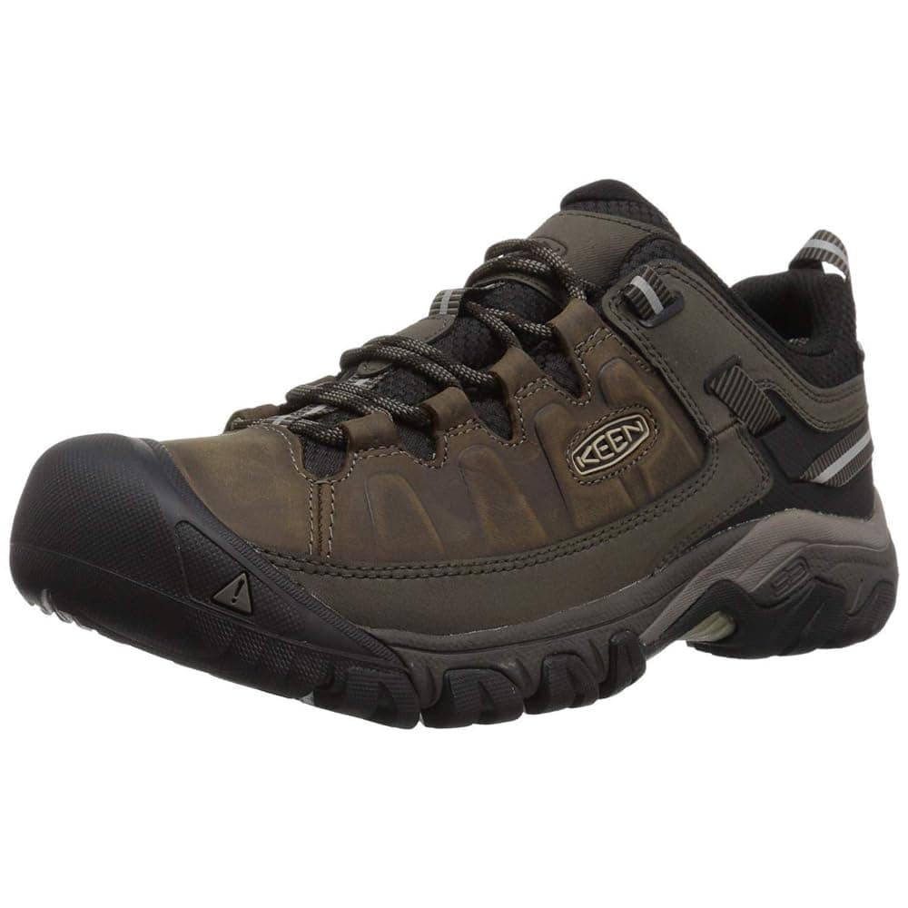 KEEN Men's Targhee 3 Low Height Waterproof Hiking Shoe, Bungee Cord/Black, 12 2E (Wide) US