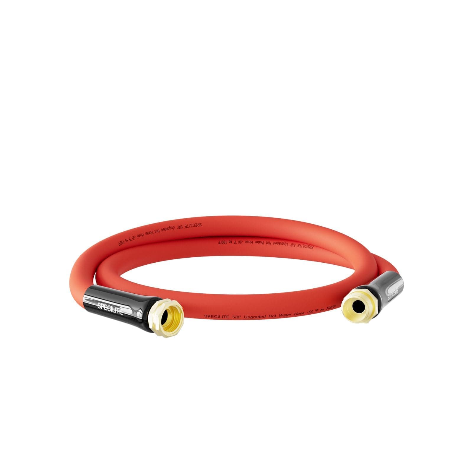 SPECILITE Hot/Cold Garden Hose 5ft 5/8 in Heavy Duty Rubber Hose, Red