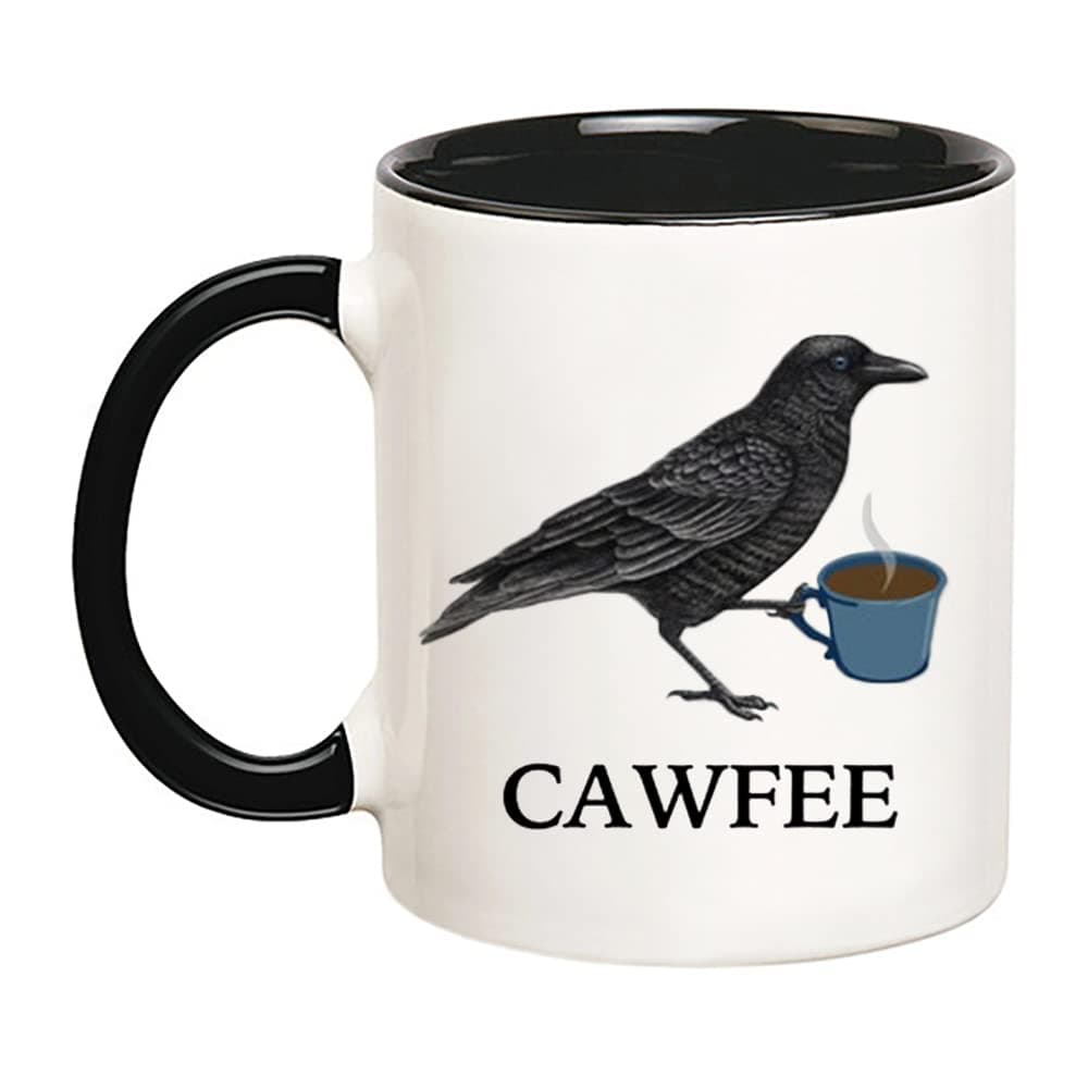 Fonhark - Cawfee Mug, Bird Lover Cup, Birdwatching, 11 Oz Novelty Coffee Cup