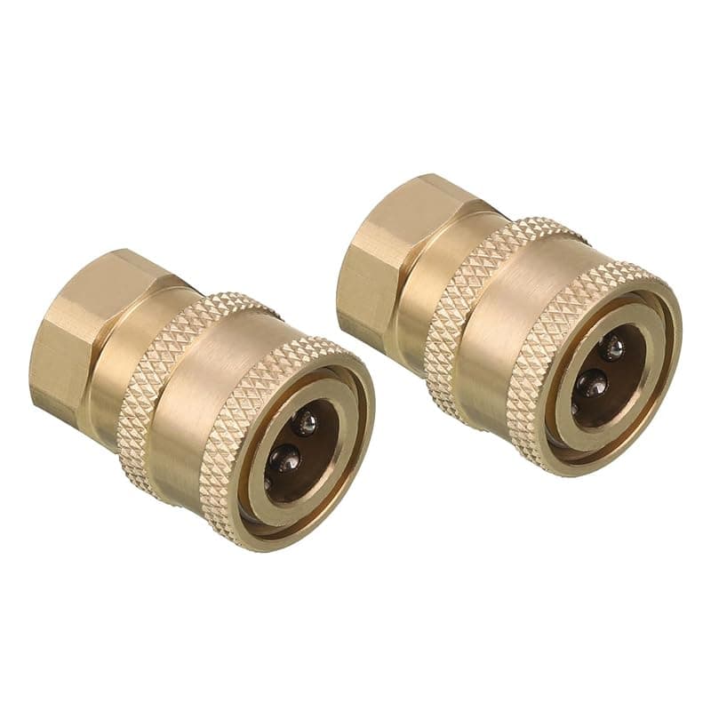YAFIYGI 2 PCS pressure washer coupler 1/4 inch Quick Connect to Female NPT 5000 PSI Solid Brass Fitting for Wand Hose Gun Power Washer Parts and Accessories Most Pressure Washer Equipment