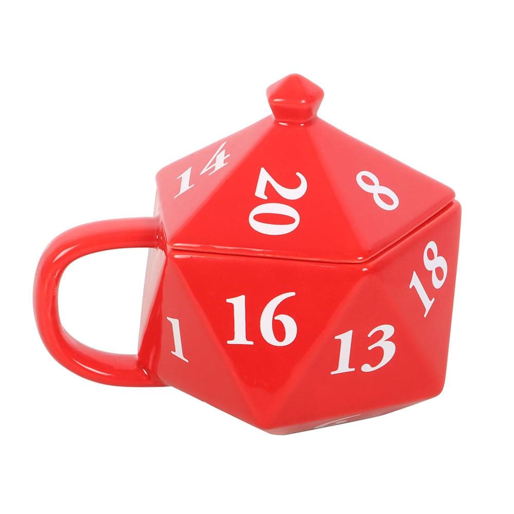 Something Different Wholesale D20 Gaming Dice Shaped Mug | 500ml Tabletop RPG Mug | Ceramic with Lid | Game Night Drinkware | Geeky Gift | Hand Wash Only | Not Microwave Safe
