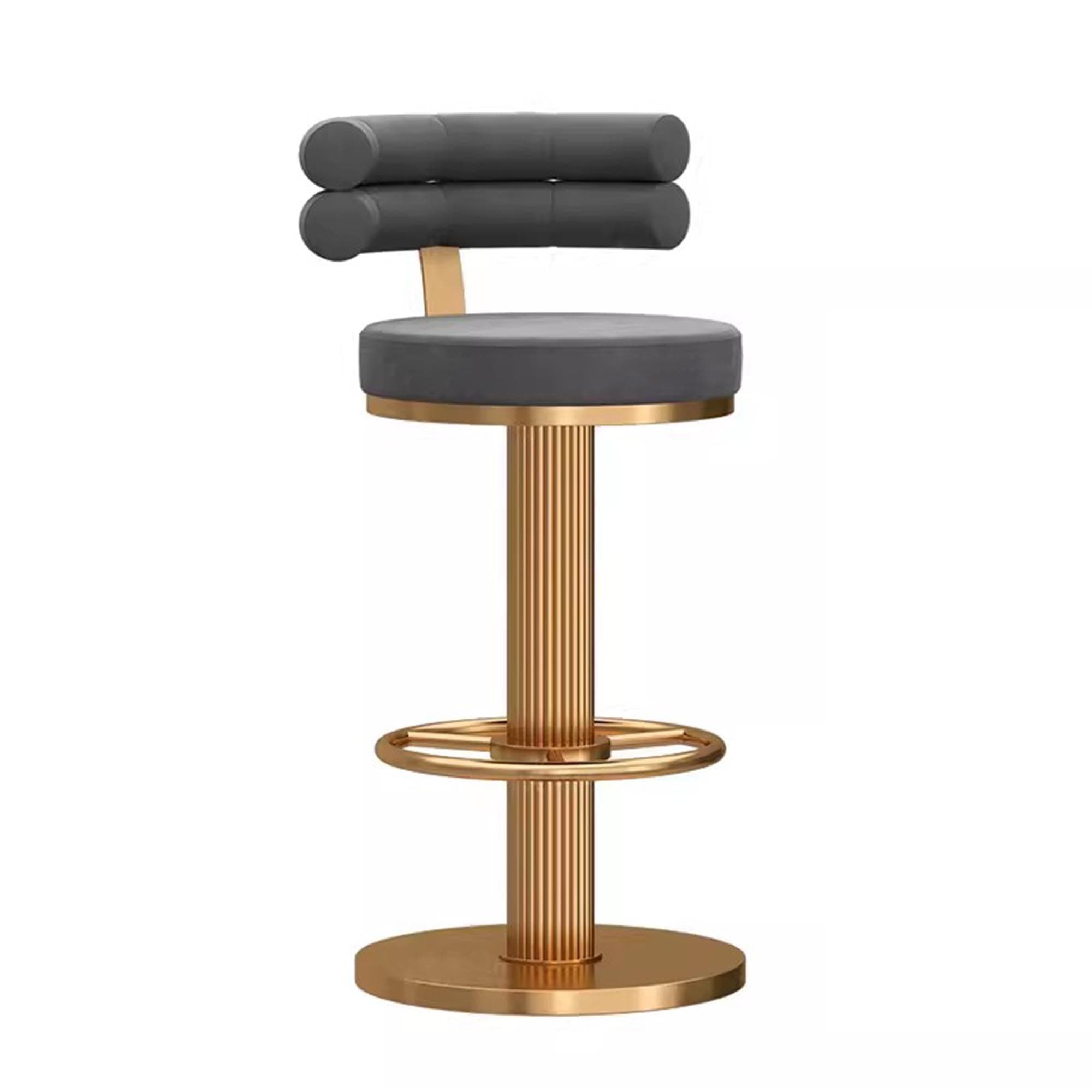360° Swivel Barstools, Adjustable Height Breakfast Bar Stools with Back and Footrest, Modern Counter s for Kitchen, Home Bar, Dining Room/Pink/Height 45-60Cm