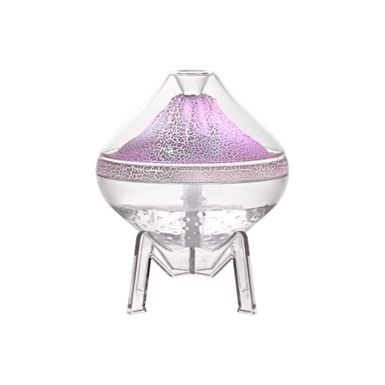 Yetuow Silent Humidifier with Crackling Pattern, LED Lighting, Tabletop Unit, 360 Ml, for Living Room, Hotel, Bedroom, Study, White