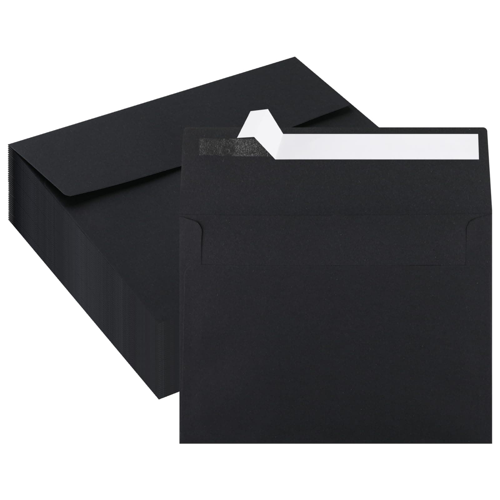 OBMMIRAO 5x7 / A7 Envelopes Self Seal – 50 Pack Black Greeting Card & Invitation Envelopes, 120gsm Premium Colored Paper for Wedding Invitation, Christmas Party, Baby Shower