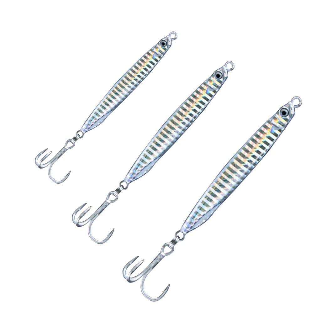 Navicatch Saltwater Fishing Lures Fishing Jigs Fishing Spoons for Striped bass, Pompano, Spanish Mackerel,Bluefish,Metal Jigging, Diamond Jigs Silver 3pcs. 1 2/5oz+1 4/5oz+ 2oz Premium to Choose